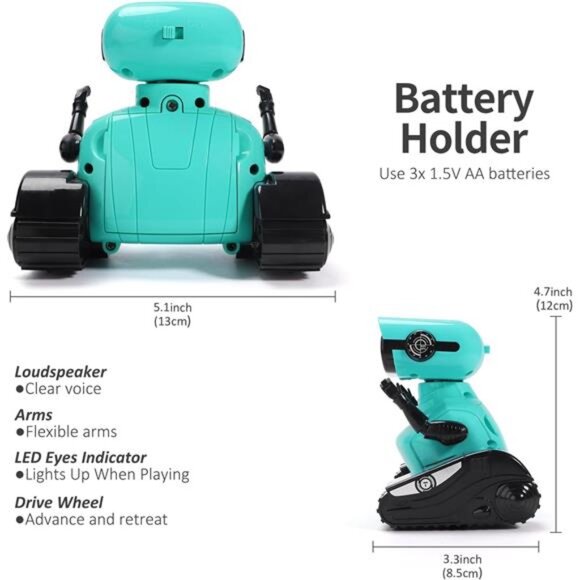 Robot Toys, Remote Control Robot Toy, RC Robots for Kids with LED Eyes, Flexible - Picture 6 of 7